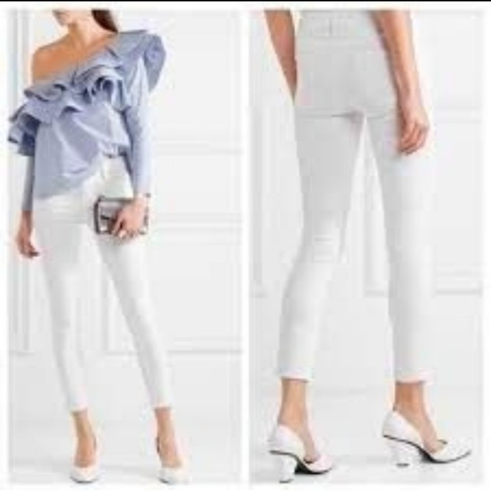 FRAME Denim Le Skinny dr Jeanne crop white blanc jeans size 26